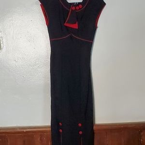 Stop staring pinup black and red dress